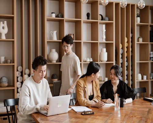 modern diverse team working together in technology gaming office environment